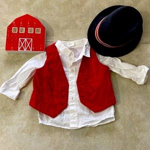 2 piece long sleeve shirt and vest 4-6m